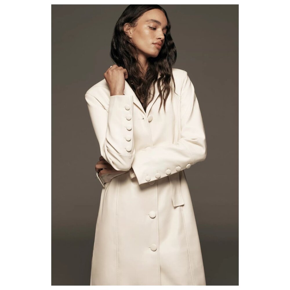 Avec Les Filles | Faux Leather Belted Long Coat | NWT - Picture 4 of 12